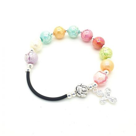 Bracelet perles multicolores Sainte Rita