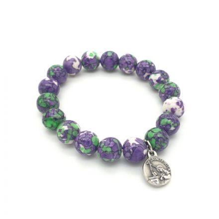 Bracelet Jade motif fleur
