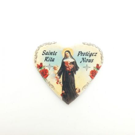 Magnet forme cœur Sainte Rita