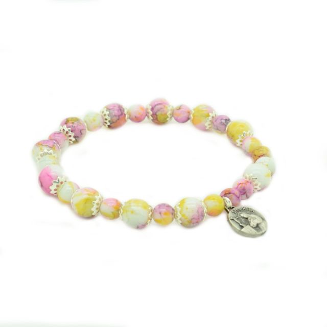 Bracelet rose marbré 