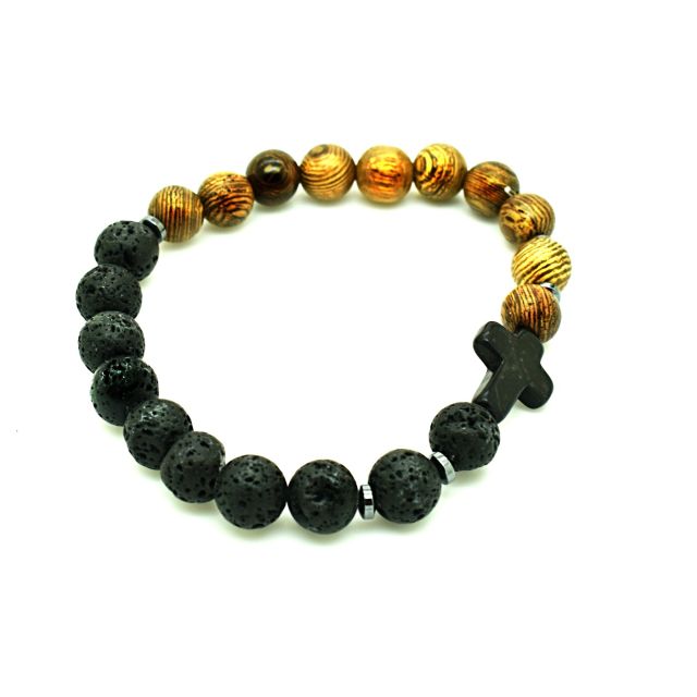 Bracelet en bois et pierre