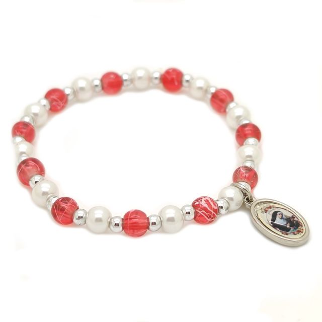 Bracelet rouge et nacre