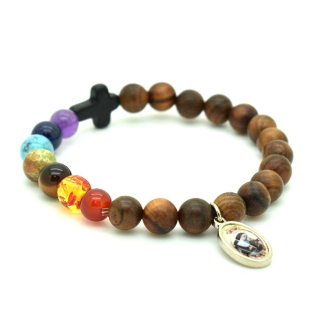 Bracelet bois et multicolore