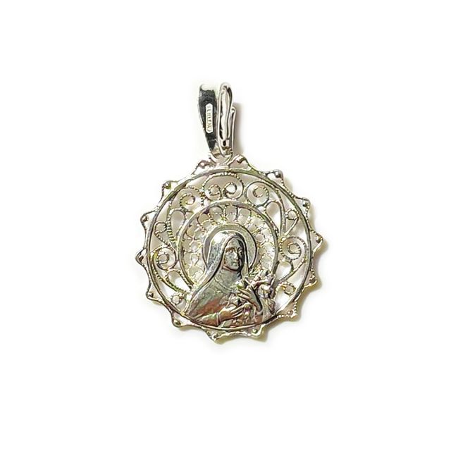 Médaille Sainte Rita en filigrane 925