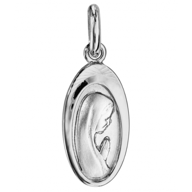 Médaille de la Vierge en argent rhodié