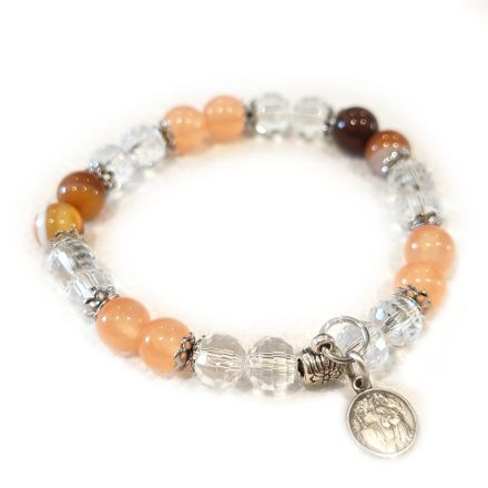 Bracelet Jade pêche et Agate