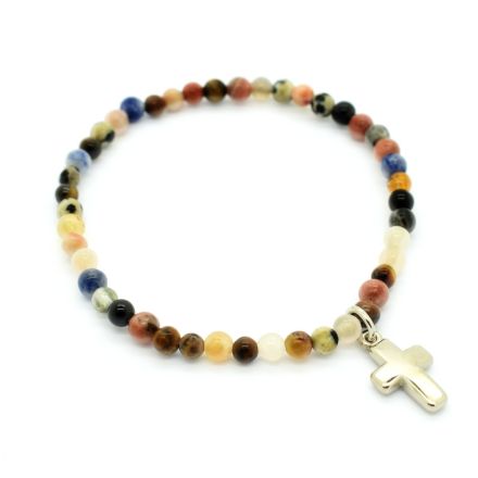Bracelet multicolore avec croix