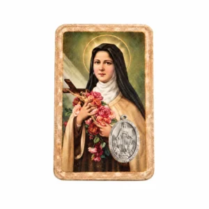 Carte médaille avec prière Ste Thérèse