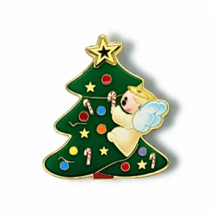 Magnet sapin avec ange 6 x 5,5 cm