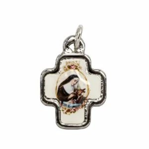 Croix pendentif Ste Rita couleur