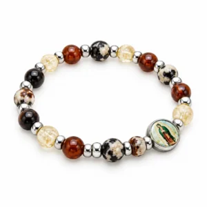 Bracelet s/ élastique grains bois a personnaliser