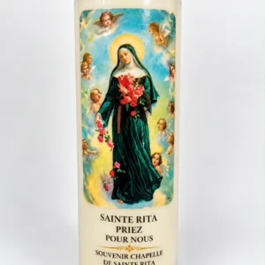 Cierge Sainte Rita blanc