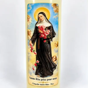 Cierge de neuvaine - Sainte Rita et les anges